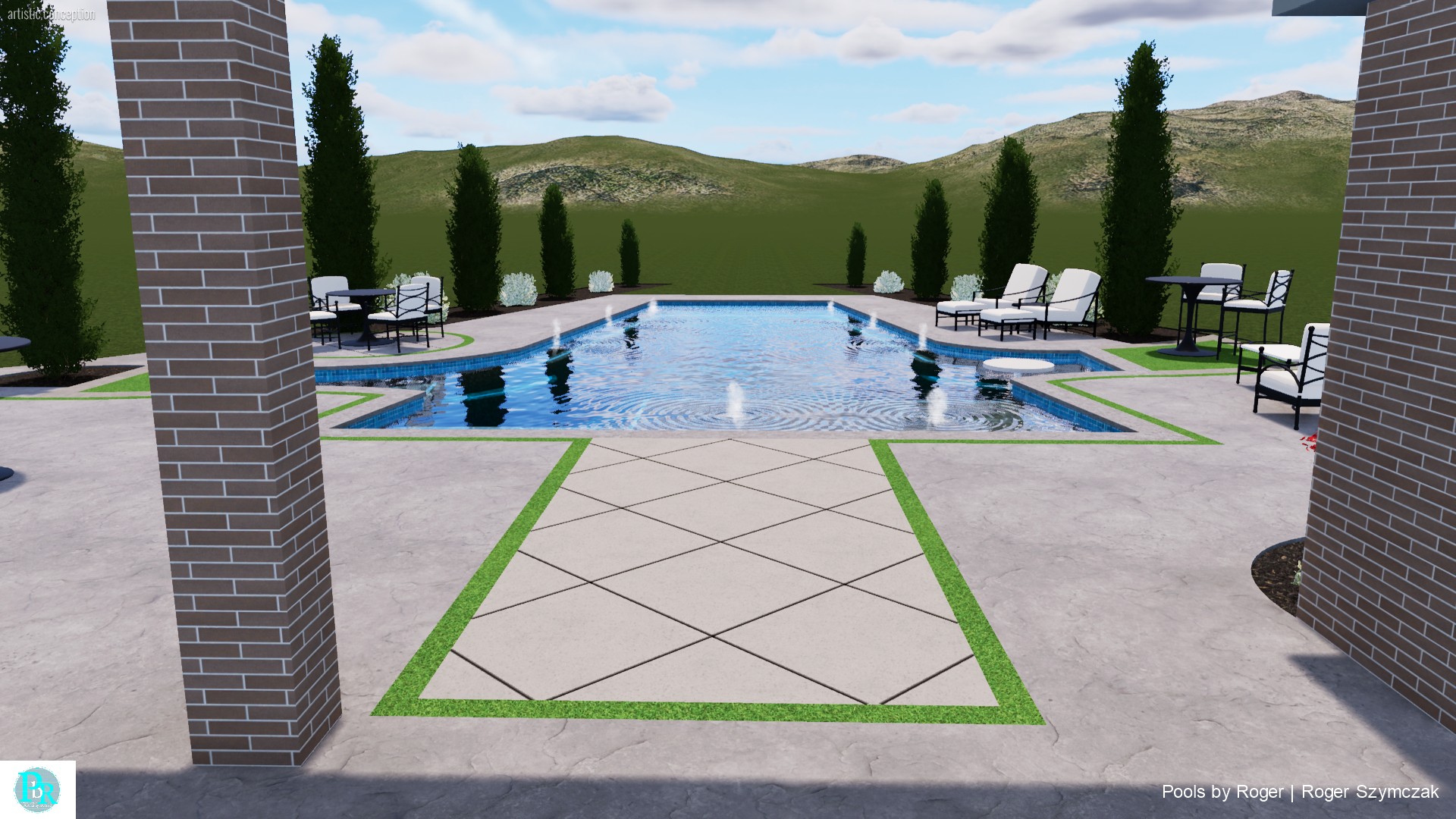 3D pool design — The Airstrip Runway Pool